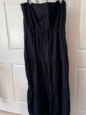Old Navy Black Strapless Tiered Maxi Dress XXL